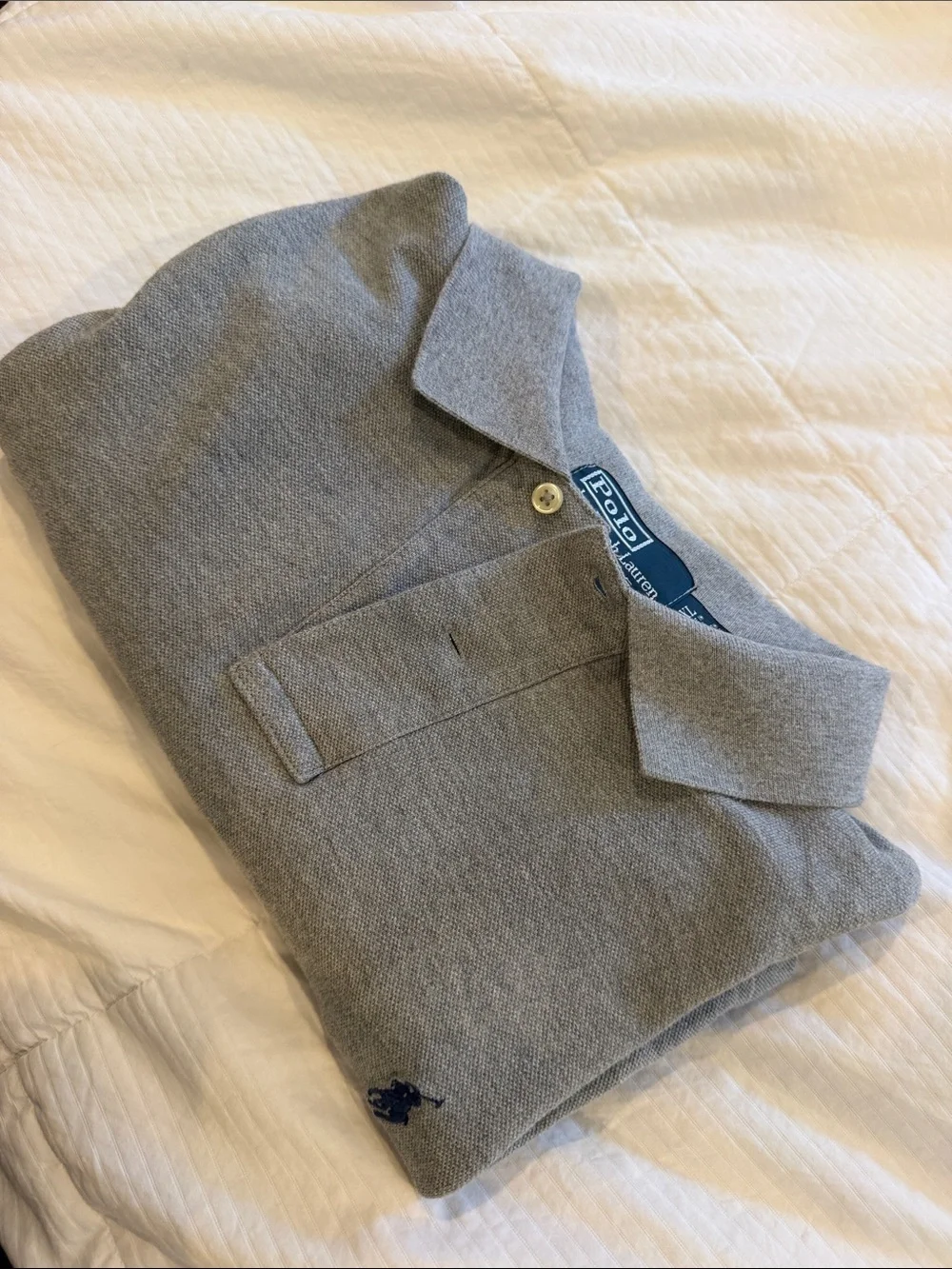 Ralph Lauren Men’s Light Gray Polo with Navy Pony